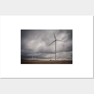 Windmill Against Cloudy Sky Posters and Art